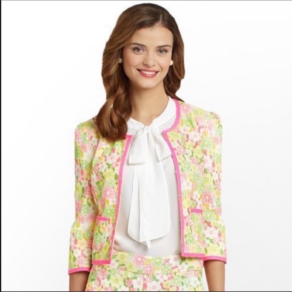 Lilly Pulitzer Floral Sunbonnet Jacket (Size 0)